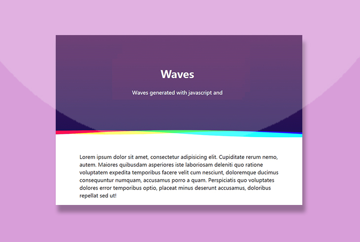 html5 canvas彩色的波浪分割线动画特效